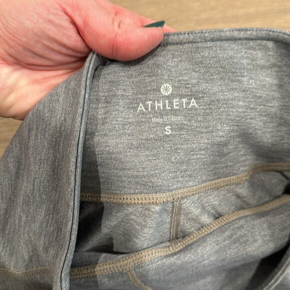 ATHLETA Heathered‎ Gray White Mesh Chaturanga Active Workout Gym Leggings Size S - Picture 8 of 11
